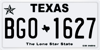 TX license plate BGO1627