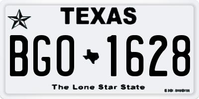 TX license plate BGO1628