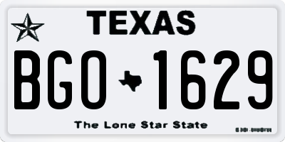 TX license plate BGO1629