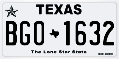 TX license plate BGO1632