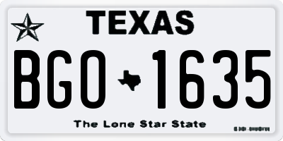 TX license plate BGO1635