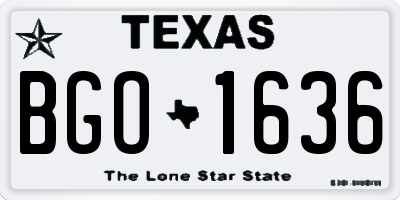 TX license plate BGO1636