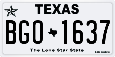 TX license plate BGO1637
