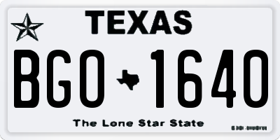 TX license plate BGO1640