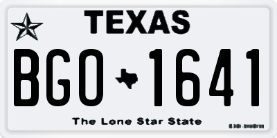 TX license plate BGO1641