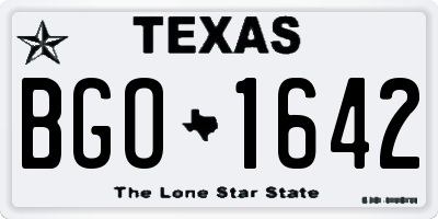 TX license plate BGO1642