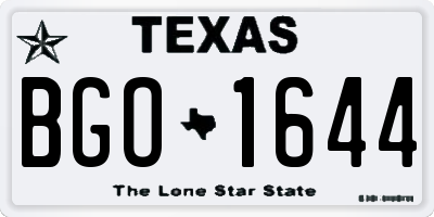 TX license plate BGO1644