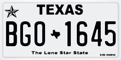 TX license plate BGO1645