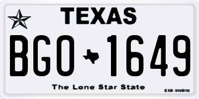 TX license plate BGO1649
