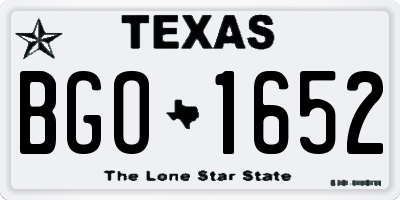 TX license plate BGO1652
