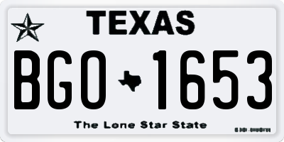 TX license plate BGO1653