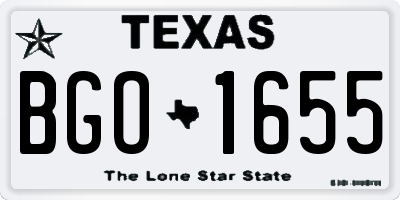 TX license plate BGO1655