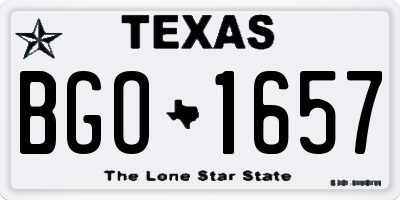 TX license plate BGO1657