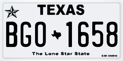 TX license plate BGO1658