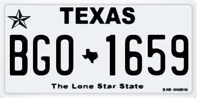 TX license plate BGO1659