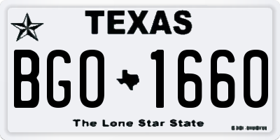TX license plate BGO1660