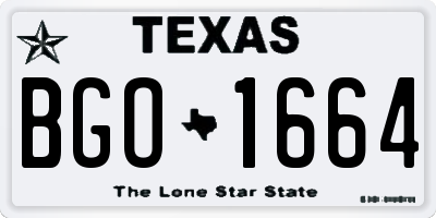 TX license plate BGO1664