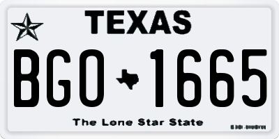 TX license plate BGO1665