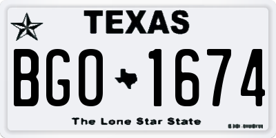 TX license plate BGO1674