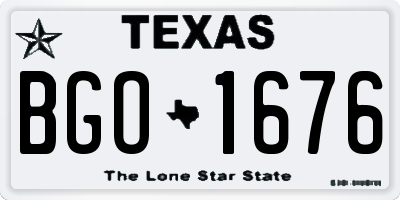 TX license plate BGO1676