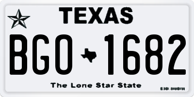 TX license plate BGO1682