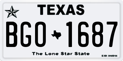 TX license plate BGO1687