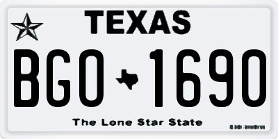 TX license plate BGO1690