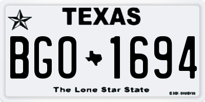 TX license plate BGO1694