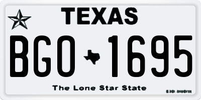 TX license plate BGO1695