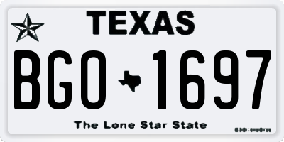 TX license plate BGO1697