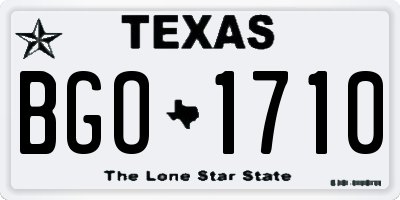 TX license plate BGO1710