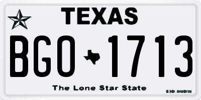 TX license plate BGO1713