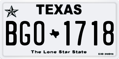 TX license plate BGO1718