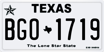 TX license plate BGO1719