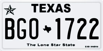TX license plate BGO1722