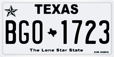 TX license plate BGO1723