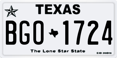 TX license plate BGO1724