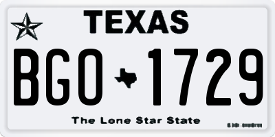 TX license plate BGO1729