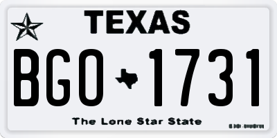 TX license plate BGO1731