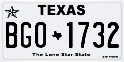 TX license plate BGO1732