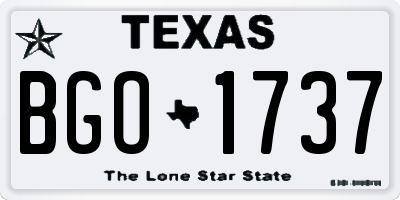 TX license plate BGO1737