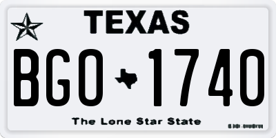 TX license plate BGO1740
