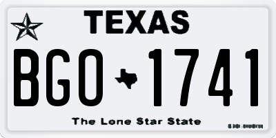 TX license plate BGO1741