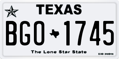 TX license plate BGO1745