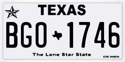 TX license plate BGO1746