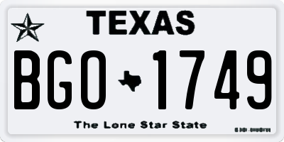 TX license plate BGO1749