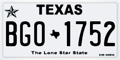 TX license plate BGO1752