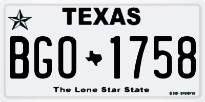 TX license plate BGO1758