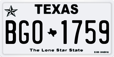 TX license plate BGO1759