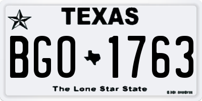 TX license plate BGO1763